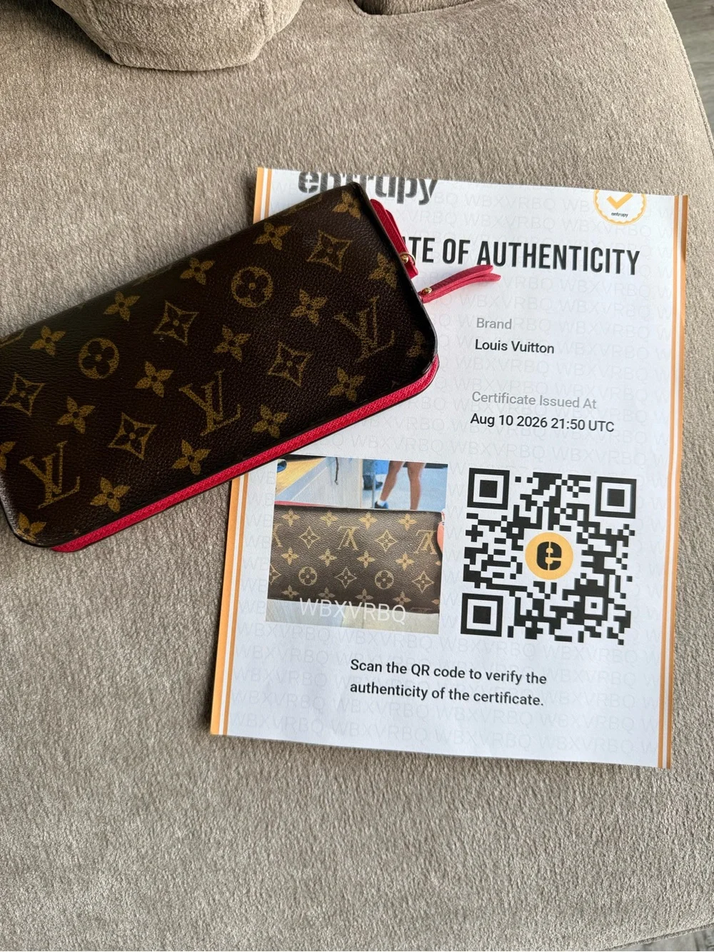 Louis Vuitton Brown Monogram Insolite Wallet with Pink Interior Authentic
